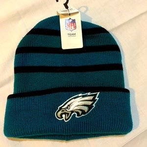 NFL Eagles Green/Black Knit Beanie Hat Adult OS